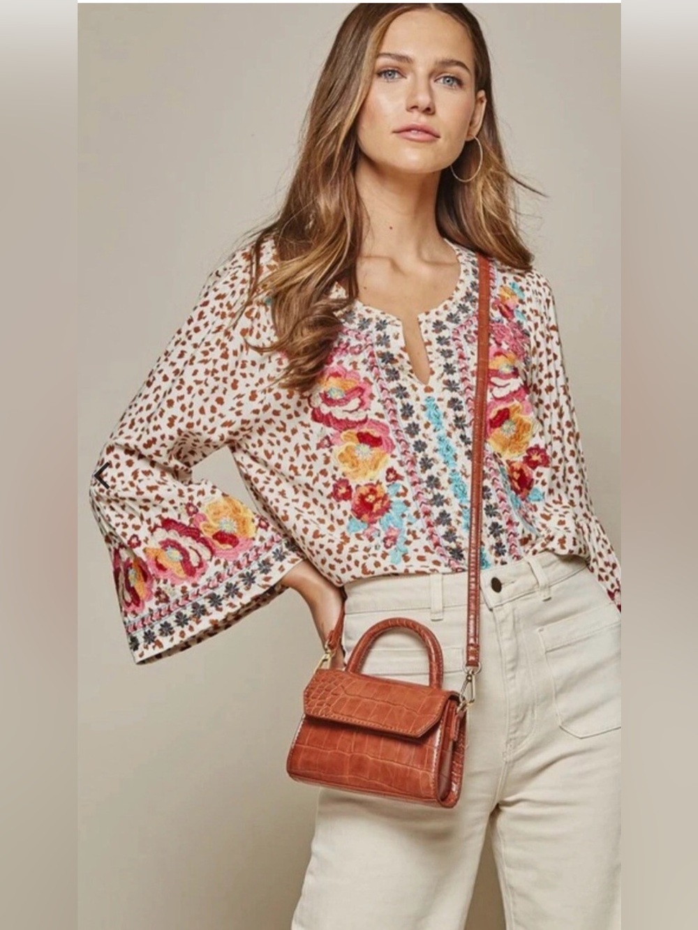 Savanna Jane cream leopard-print tunic